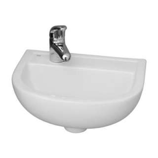 Barclay Products Compact Wall HungLavatory Basin with 1 Faucet Hole on 