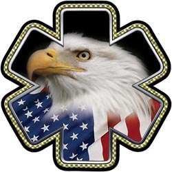 Star of Life EMT EMS American Flag Eagle Decal FF112  