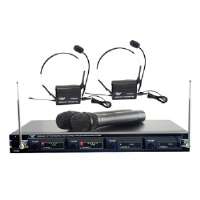 Pyle PDWM4300 4 Mic VHF Wireless Rack Mount Microphone System