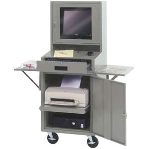 Edsal CSC6625GY Mobile Computer Cabinet in Gray 