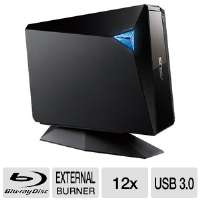 The Asus BW 12D1S U/BLK/G/AS External 12x Blu Ray Burner offers 