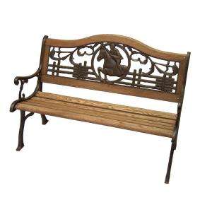 Oakland Living Horse Patio Bench 6126 2 AB at The Home Depot