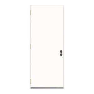   in. x 80 in. WhitePrehung Right Hand Outswing Premium Flush Entry Door