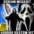  Scream Kostüm Discount Komplett Super Set mit Plastikmaske 