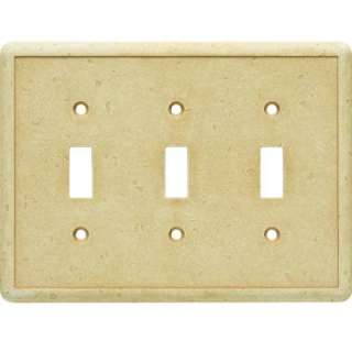   Cast Stone Triple Toggle Switch Plate Gold SWP106 07 