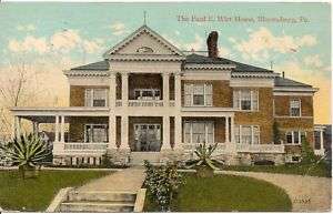 Paul E. Wirt Home Bloomsburg PA Postcard 1916  