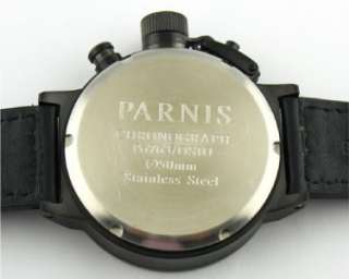 PARNIS XL WATCH LEFT HAND PVD QUARTZ CHRONO ORANGE 50MM  