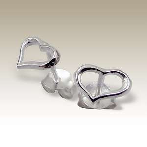 Sterling Silver Heart Stud Earrings NEW 925 Nickel Free  
