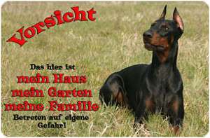 DOBERMANN PINSCHER   Metall WARNSCHILD Schild DBM13  