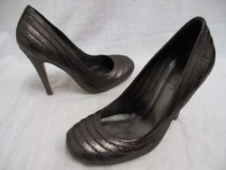 Tory Burch Shoes: Dark Pewter Metallic Leather Pumps 8  
