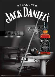 3D Poster Jack Daniels   Pool Room + Rahmen silber  