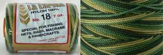   Crochet Thread Size 18  Green Variegated Color #67   Nylon Thread