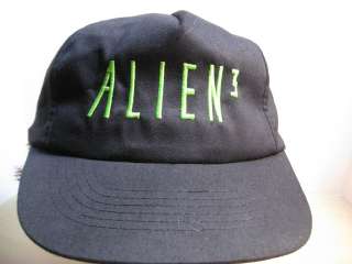 Vintage Rare New Hat   Alien 3 Movie Black Ball Cap  