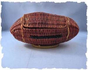 NEAT Wicker Football Shape Basket w/Plastic Liner  