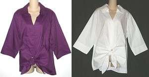 New JUST MY SIZE JMS Front Tie Shirt TOP Blouse 3X 4X  