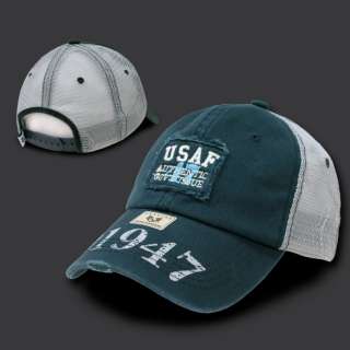 Navy Blue USAF United States Air Force Vintage Mesh Trucker Cap Caps 