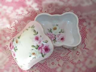 Porcelain Box Vintage ShabbyCottage Chic HP Pink Roses  