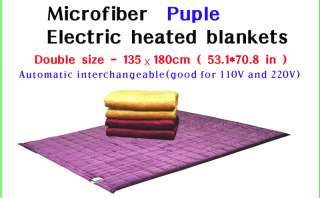 Microfiber Electric heated blankets Mattress Pad Purple  