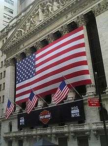 the new york stock exchange with a harley davidson banner on august 29 