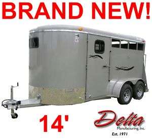 NEW! 2012 14’ DELTA STOCK/2 HORSE TRAILER,DRESSING ROOM  