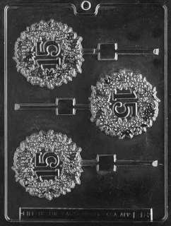   LOLLY Letters & Numbers Chocolate Candy Mold 3 round 1/4 deep  