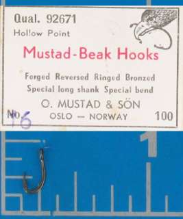 Mustad Forged Beak Fishing Hooks 92671 Size 16 Qty 200  