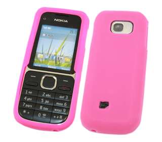 SoftSkin PINK Silicone Skin Case Cover Protector for Nokia C2 01 