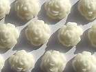 50 Ivory MINI ROSES handmade edible sugar cake topper d