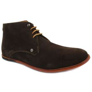 Frank Wright Smith MFW024 Mens Suede Desert Boots Chocolate  