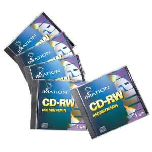  Imation CD RW With Jewel Cases, 650MB/74 Minutes, 1x 4x 