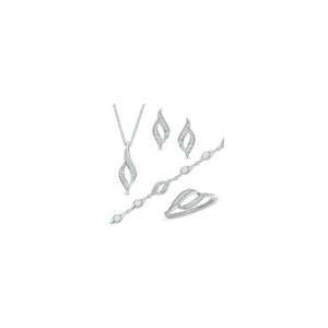   Piece Set in Sterling Silver 1/5 CT. T.W. ss init/nmbrs charm Jewelry