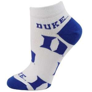  Duke Blue Devils Ladies White Allover Logo Ankle Socks 