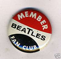 1960s Beatles Fan Club Member Pinback  