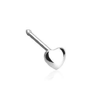   Silver Nose Ring Stud with 3mm Heart Top 20 Gauge: Everything Else