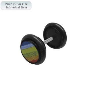  Black Acrylic 16 Gauge Rainbow Logo Ear Plug: Jewelry