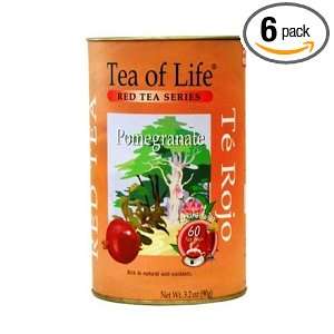 Tea Of Life Red Tea Series, Pomegranate, 60 Count, 3.2 Ounce Can (Pack 