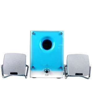   Piece 2.1 Multimedia Speaker System (Translucent Blue) Electronics