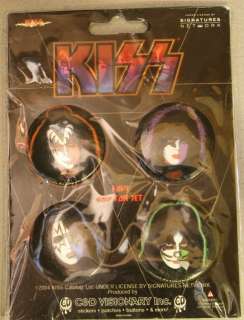 Kiss Fave Button 4 Pin Set NIP Gene Simmons Stanley  