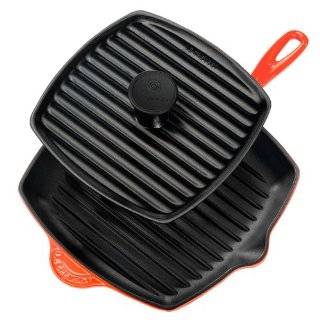 Le Creuset Enameled Cast Iron Panini Press and Skillet Grill, Flame