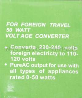 NEW 0 50 Watt Travel/Foreign Converter/Adapter AC Plug  