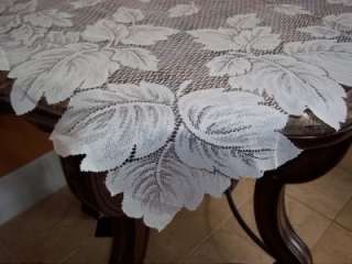   OFF WHITE SQUARE DOILY TABLECLOTH LEAF LEAVES 38 X 38 ITDS427  