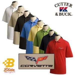  C6 Corvette Embroidered Mens Cutter & Buck Ace Polo 