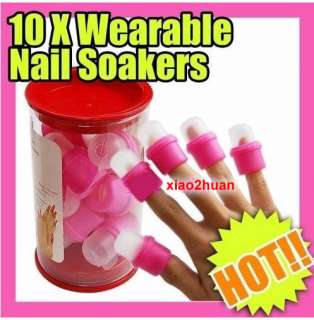 10x Wearable Nail Soaker Acrylic Tips Polish Remover  