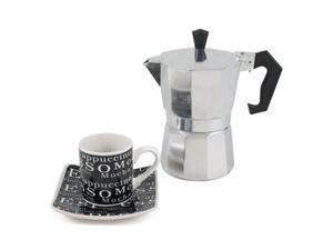 Primula PES 2309 Espresso Maker Gift Set with Demitasse Cups & Saucers 