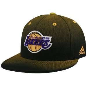  adidas Los Angeles Lakers Gold Gradiated Flat Bill Fitted Hat 