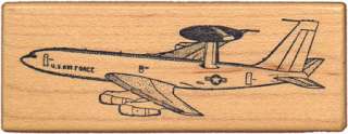 US MILITARY AIRPLANE RUBBER STAMP   E 3B SENTRY   WINGS PILOT SHOP 