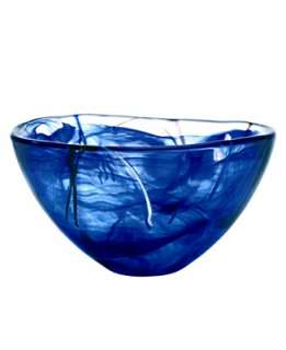 Kosta Boda Crystal Bowl, Contrast Blue Medium   Centerpiece Bowls 