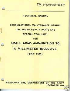 Small Arms Ammunition to 30 MM, Maintenance Manual  