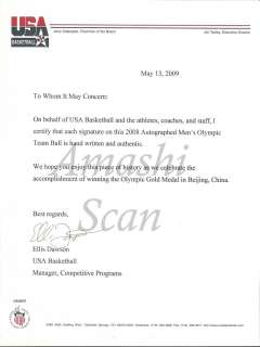 Team USA Olympic 2008 Signed Autographed Basketball Kobe Lebron Wade 