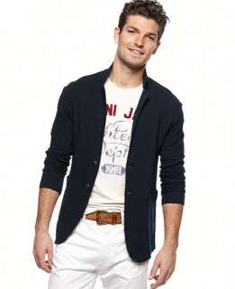 Armani Jeans Blazer, Texturized Cotton Jersey   Mens Blazers & Sport 